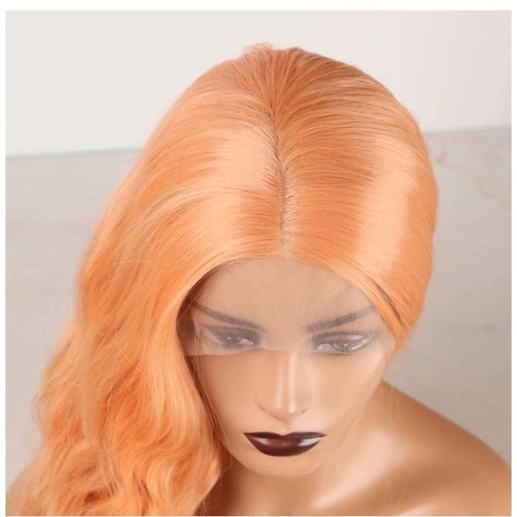 24” Orange Middle Part Lace Front Wig - Picture 5 of 7